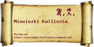 Misolszki Kalliszta névjegykártya
